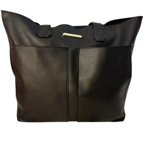 Steve Madden Bnellie Black Faux Leather  Large Tote
